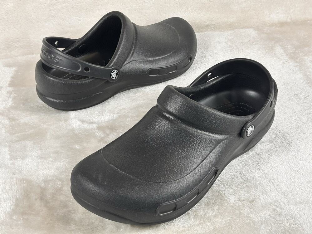 Crocs Adult Bistro Clogs Mens Sz 9 Women’s Sz 11 Black Slip Resistant Shoes New